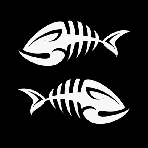 Auto Aufkleber FISCHGRÄTE mehrere Größen Tür CSäule Car Tattoo Sticker
