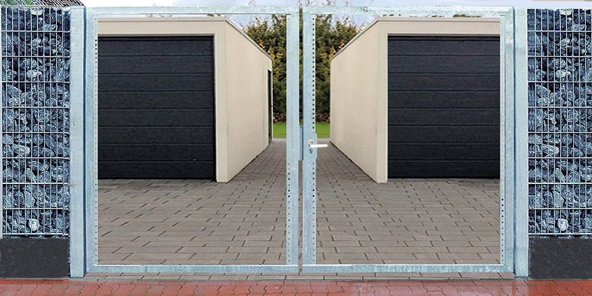 Einfahrtstor 350x180cm 2flügelig Verzinkt ohne Füllung Tor Gartentor